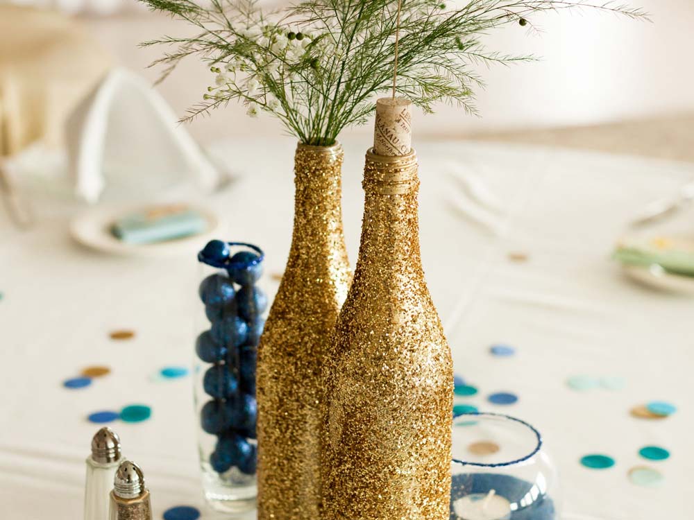 decoracao casamento garrafas vidro barata