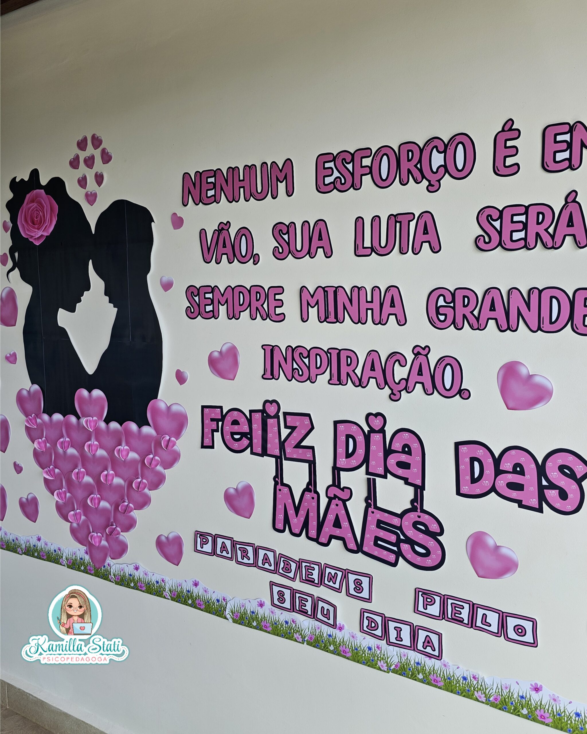 tutorial painel dia das mães com rosas 3d de papel