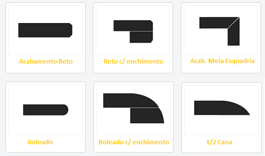acabamento em meia esquadria