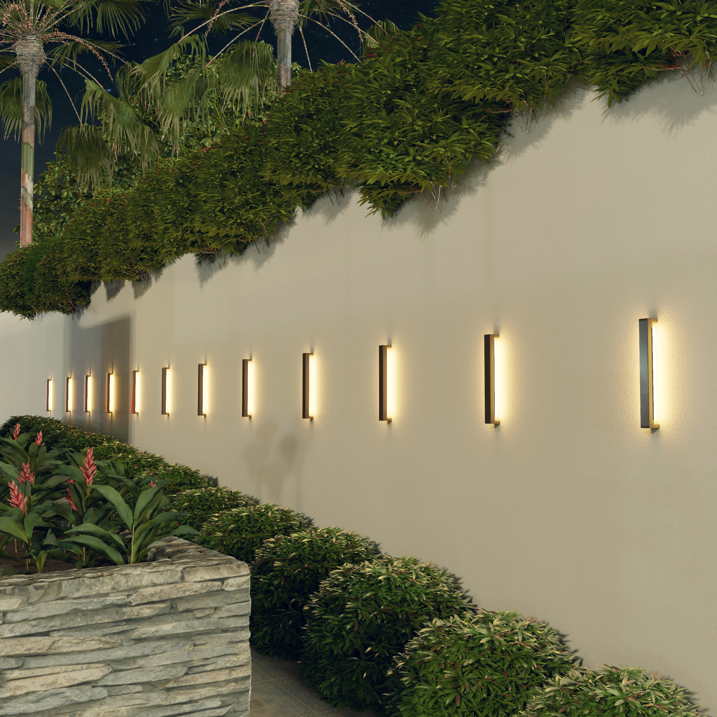 Arandela externa para muro com luz neutra (4000K)