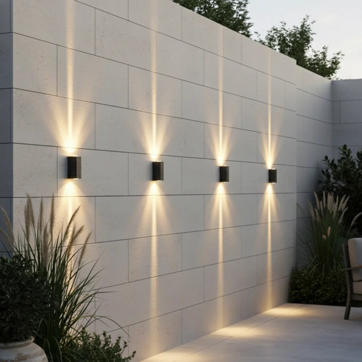 Arandela externa para muro slim