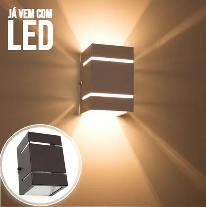 Arandela externa para muro com controle remoto