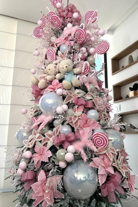 arvore natal rosa barata onde comprar