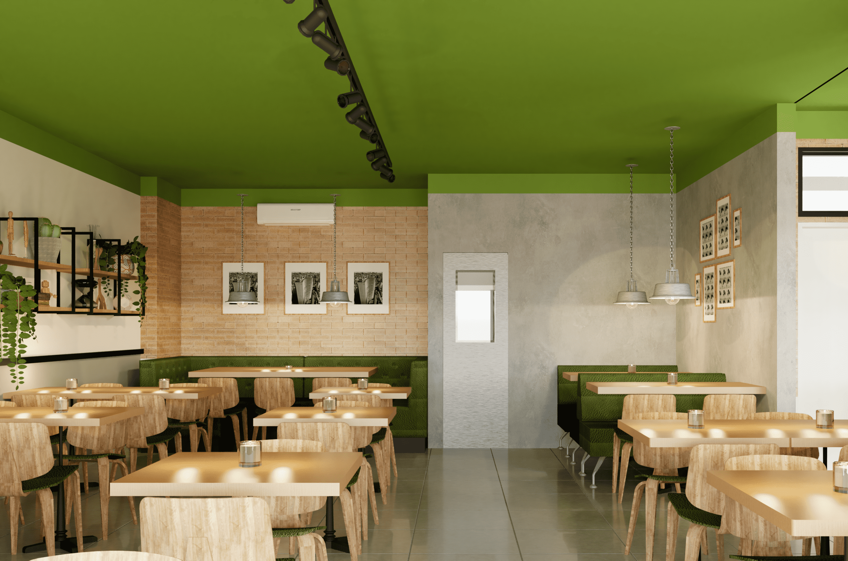 decoração de parede para restaurante simples