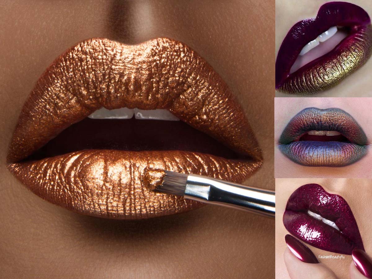 Tendências de Maquiagem: O Retorno Triunfal dos Batons Metálicos