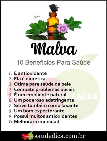 benefícios do chá de malva