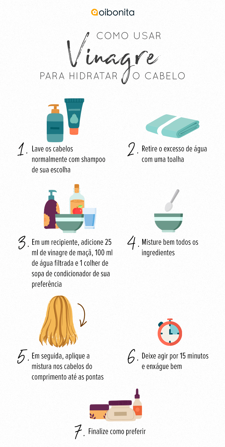 como usar vinagre de maçã no cabelo