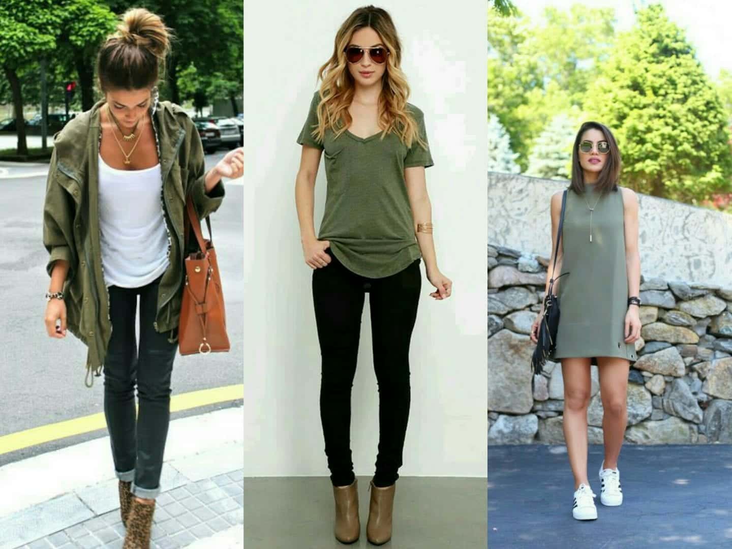 look com blusa verde militar