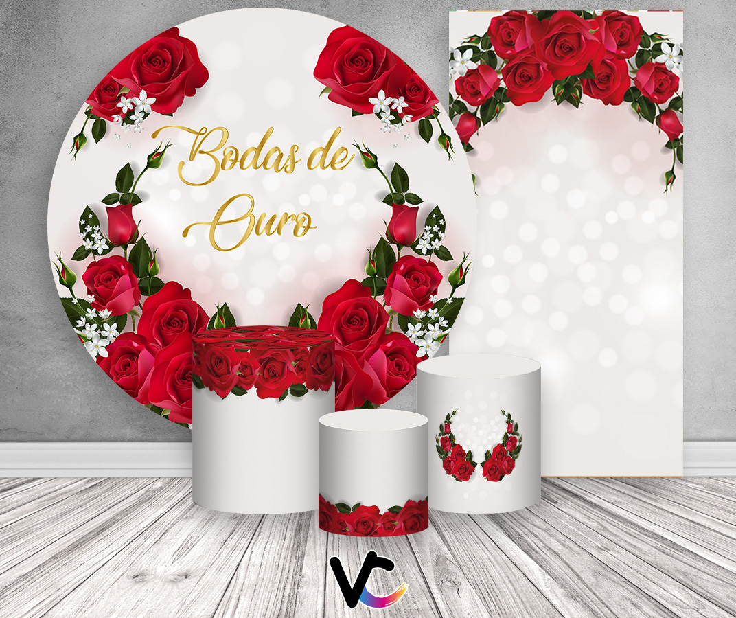 bodas de rosas vs bodas de ouro decoração