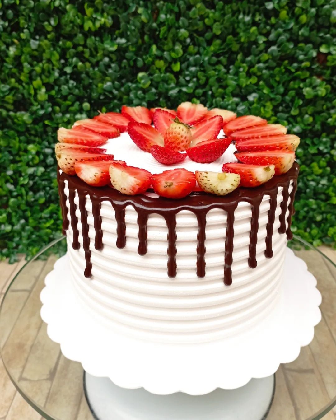 bolo decorado com chantilly
