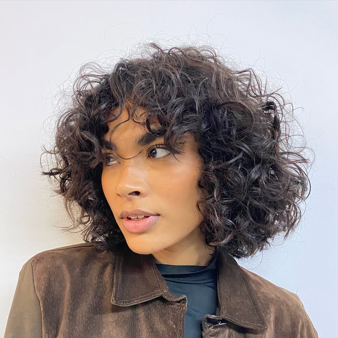 franja para cabelo crespo curto