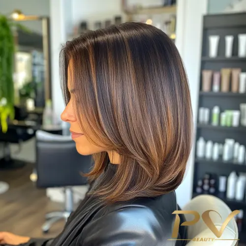 cabelo curto com luzes liso