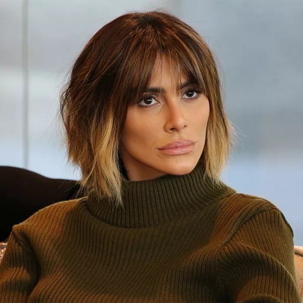 inspiração long bob com franja para todos os rostos