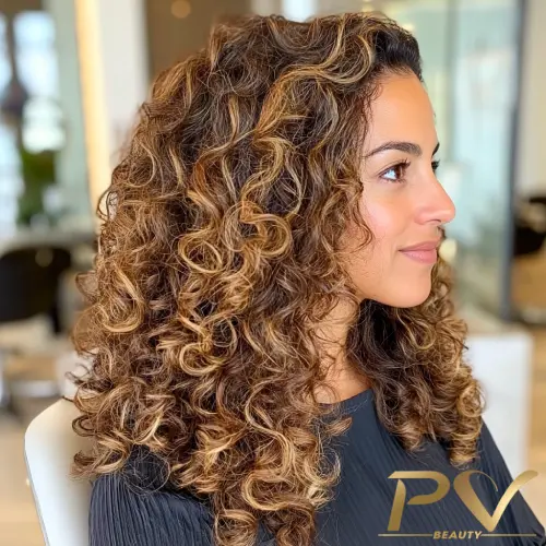 corte em camadas cabelo cacheado longo