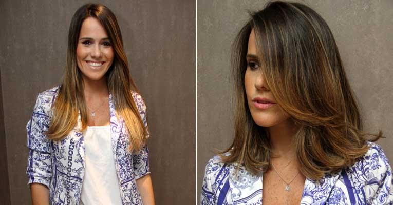 cabelo liso na altura do ombro