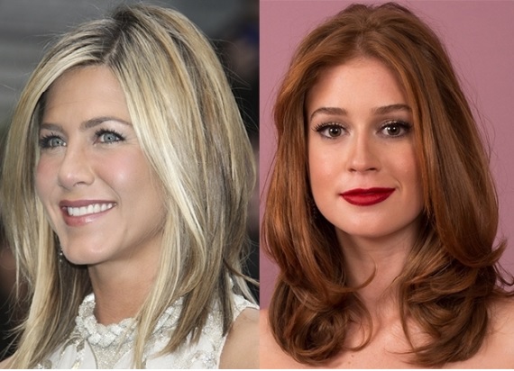 cabelo na altura dos ombros para rosto redondo