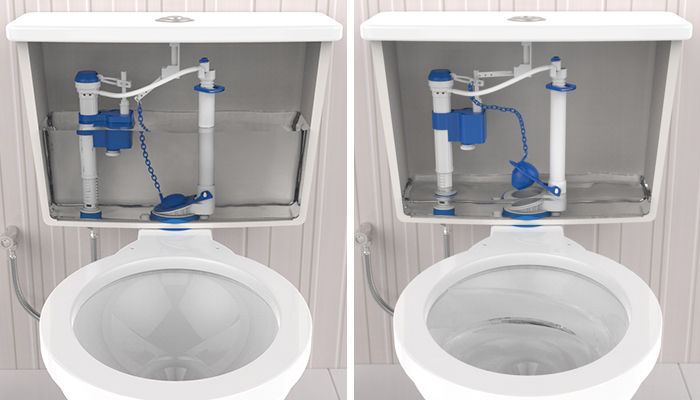 caixa acoplada não para de encher