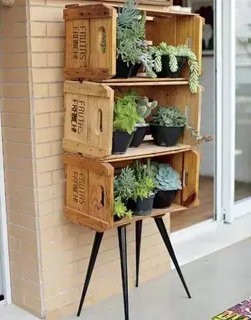 caixa de frutas de madeira para decoração