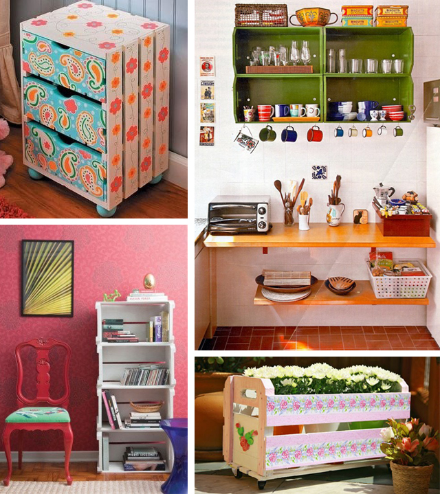 ideias criativas decorar caixa de frutas madeira