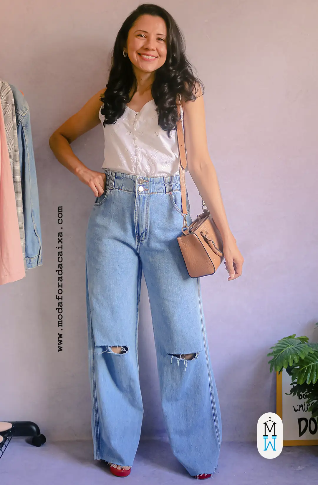 como usar calça wide leg jeans