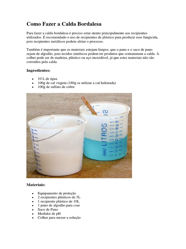 calda bordalesa o que é e para que serve