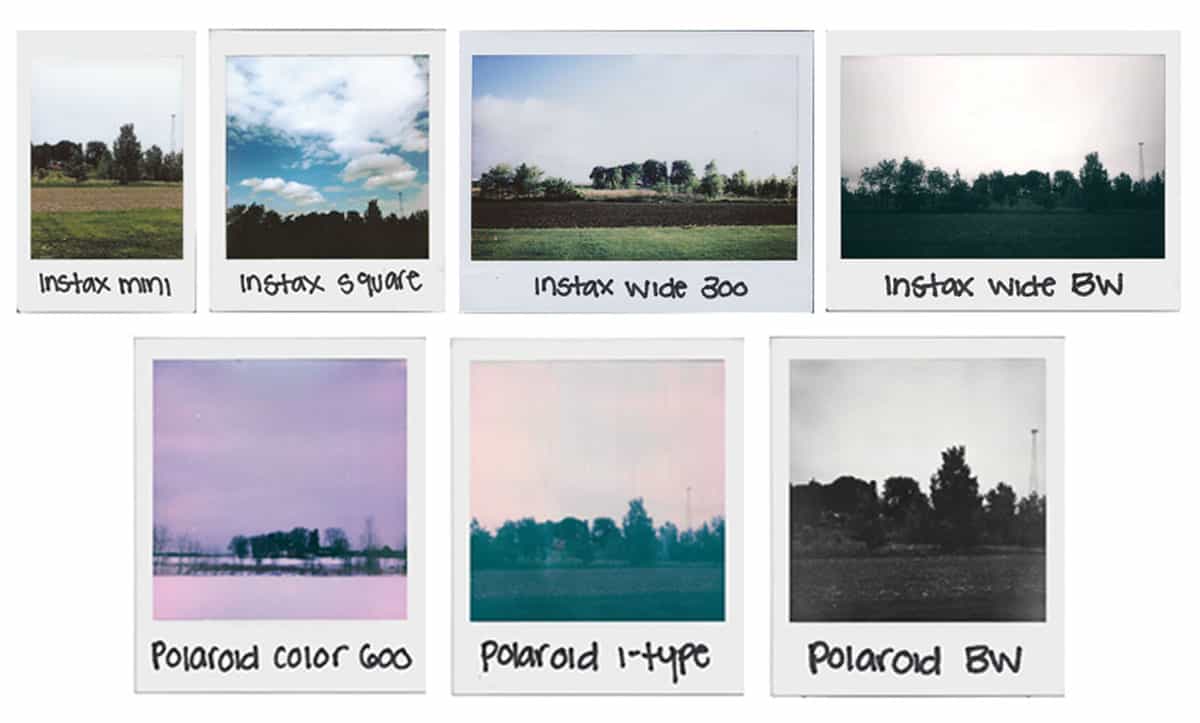 diferenças entre Polaroid e Instax