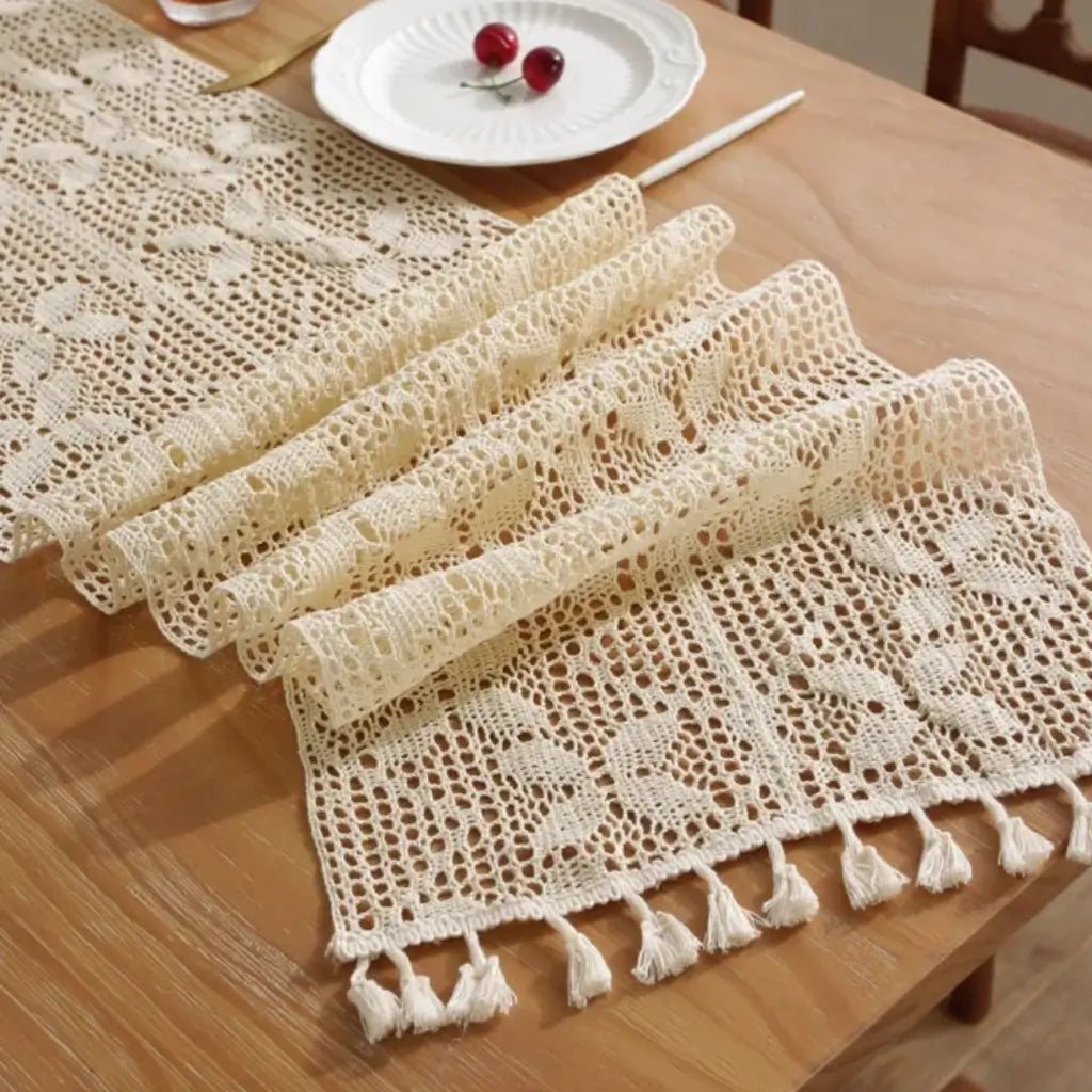 caminho de mesa de crochê novo