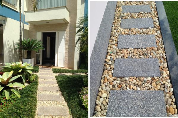caminhos de jardim com pedras