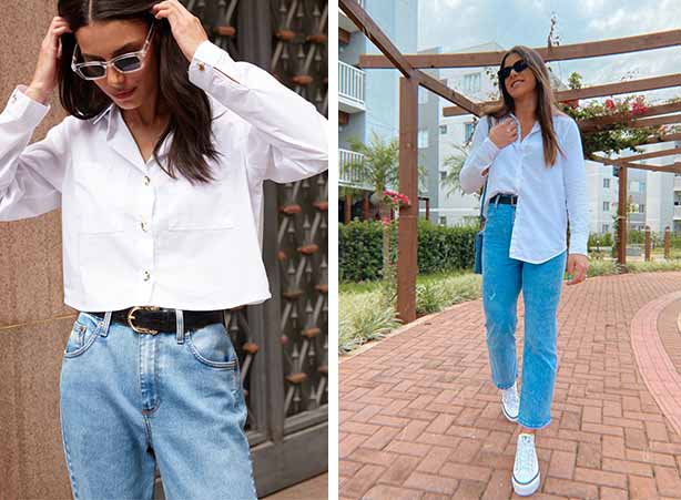 camisa branca oversized feminina