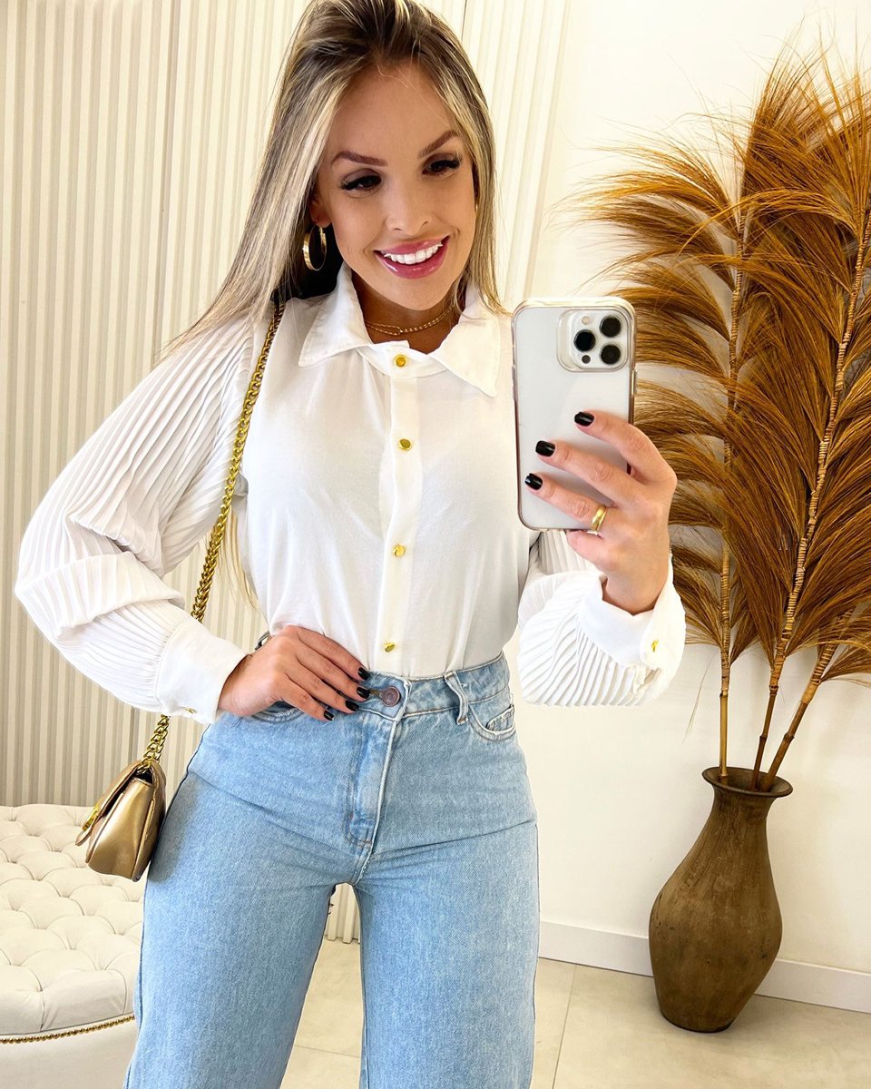 camisa branca com laços feminina