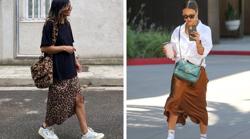 camiseta oversized saia midi ou saia longa