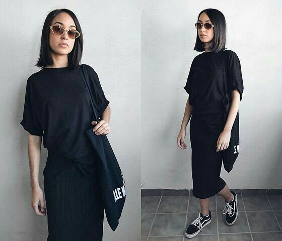 camiseta oversized feminina saia midi