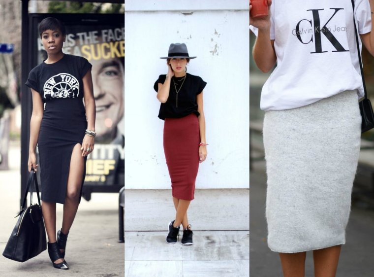 como não errar camiseta oversized saia midi