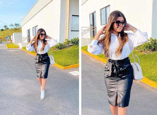 camiseta oversized saia midi ou saia longa