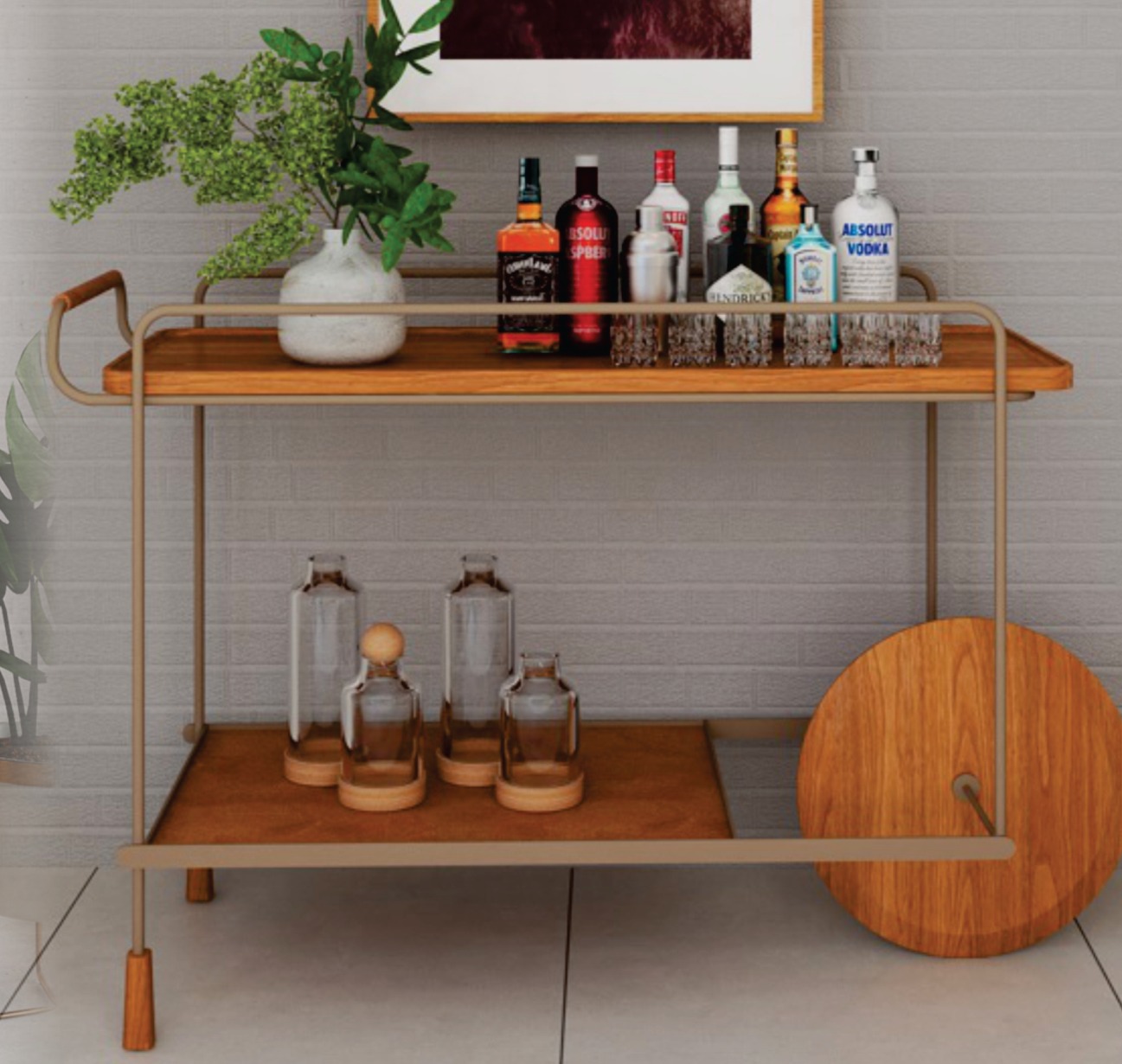 Carrinho bar para sala de jantar