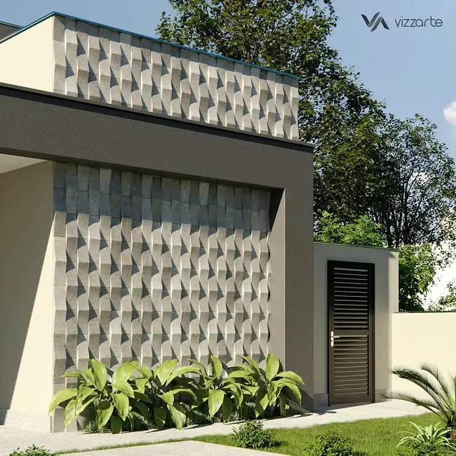 muro com porcelanato amadeirado