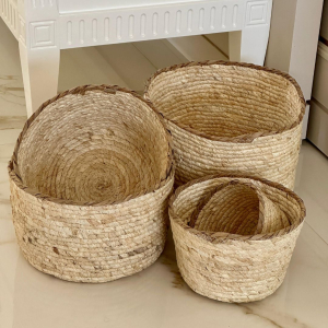 cestos de palha decorativos