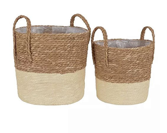 decoração boho com cestos