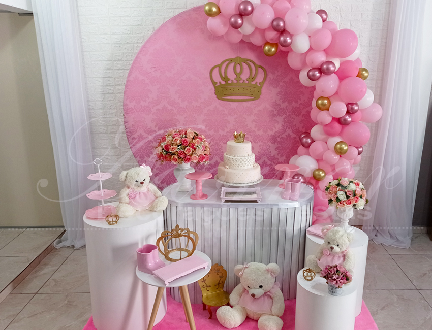 decoração chá de bebê menina tema ursinha