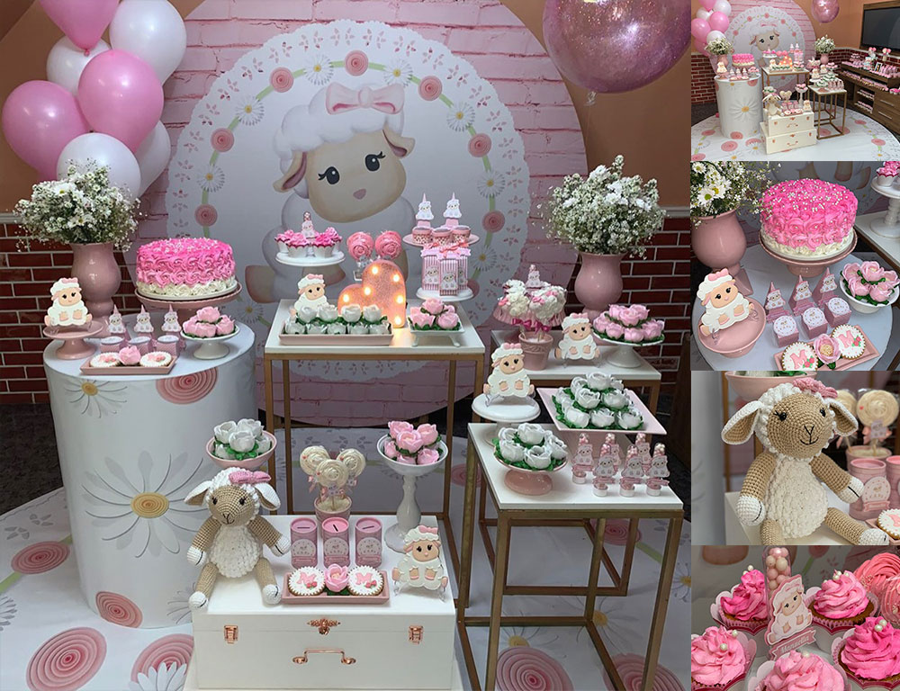 decoração chá de bebê menina tema ursinha