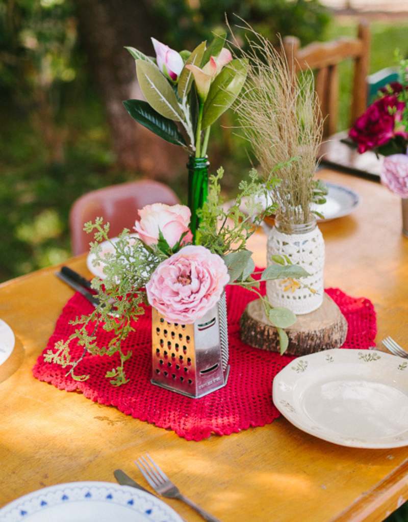 cha de cozinha decoração simples de mesa