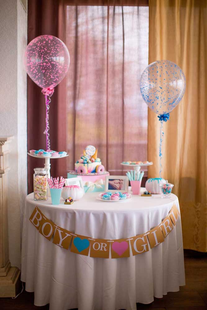 decoração chá revelação DIY