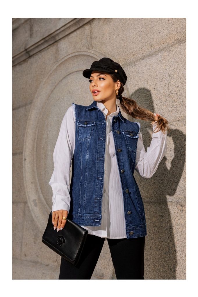 colete jeans feminino