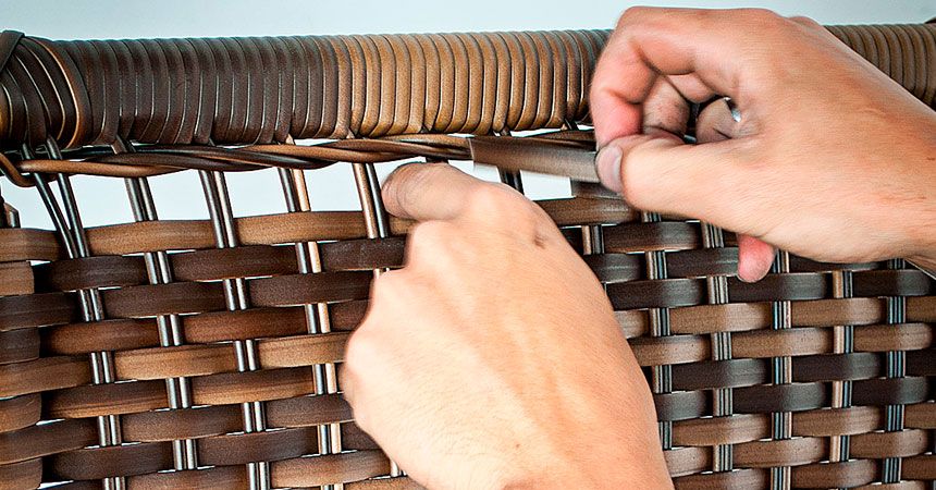 como cuidar de móveis de vime e fibra sintética