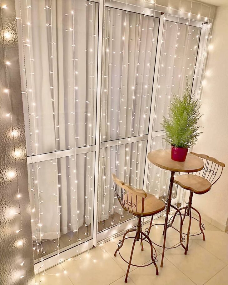 pisca pisca led vs projetor natal varanda