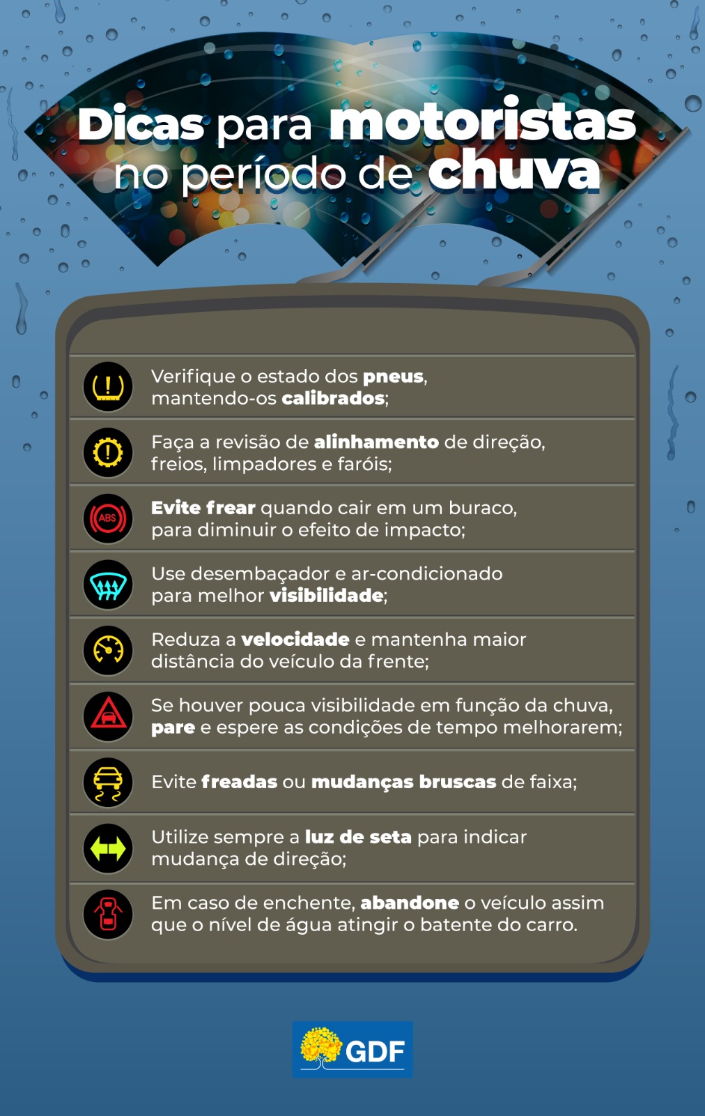 como dirigir em dias de chuva forte