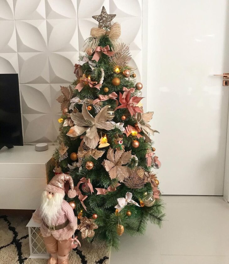 melhores ideias decoração árvore natal rosa
