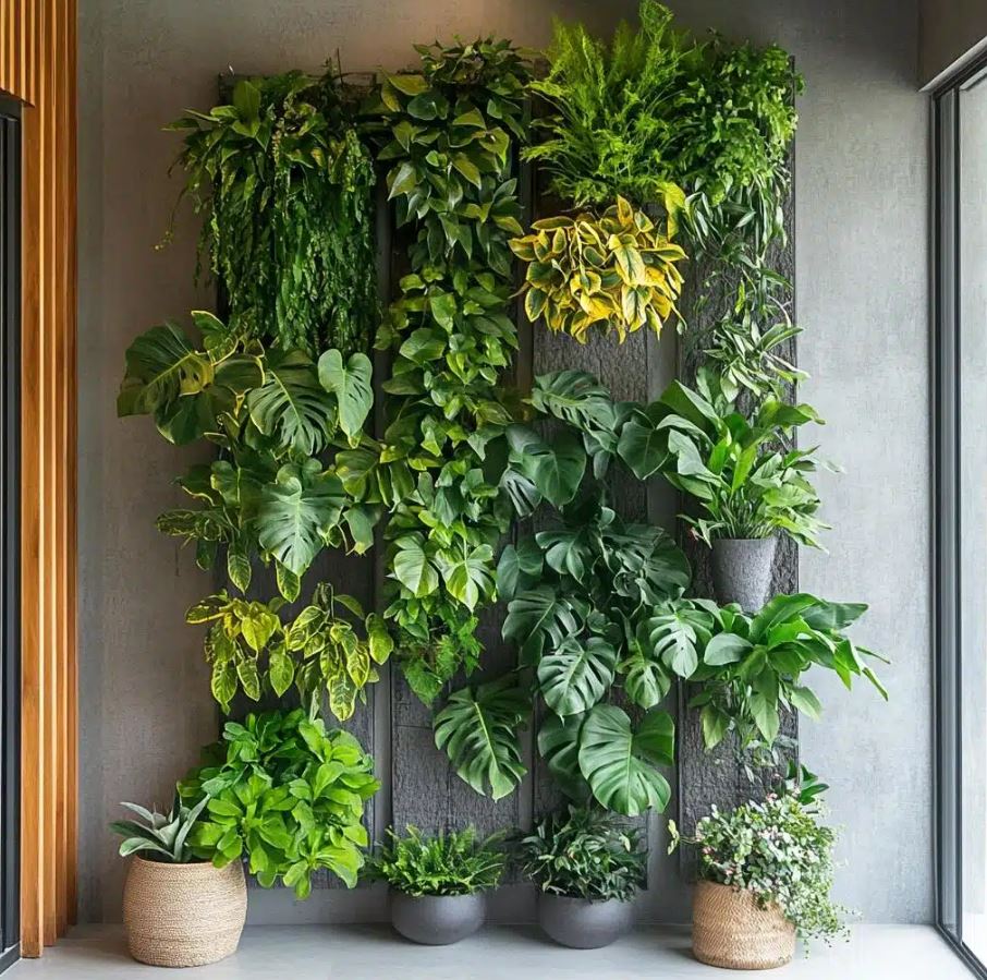 ideias de jardim vertical interno criativo