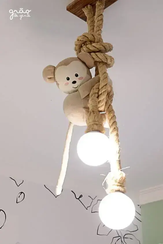 como fazer luminária urso quarto infantil
