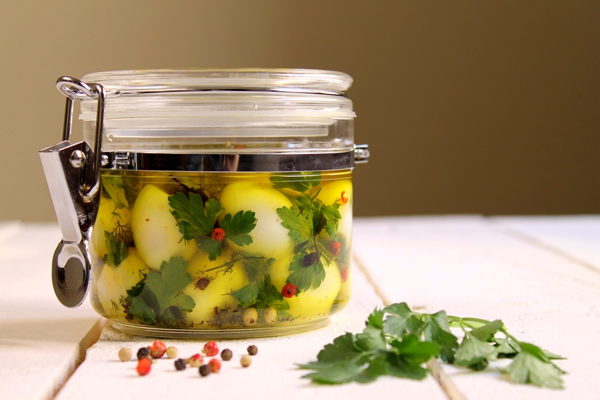 conserva de ovos com vinagre e sal